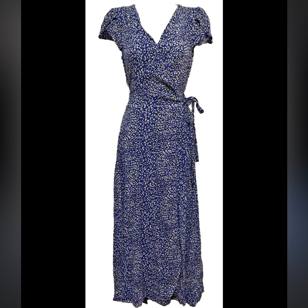 Free People Blue Animal Print Maxi Dress